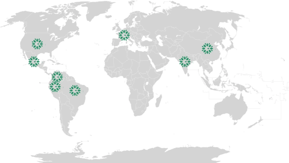 Mapa mundial de presencia global